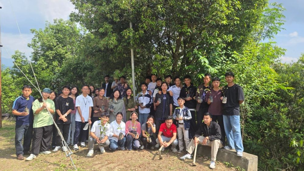 Students of Asufü Christian Institute during the plantation drive on June 5.